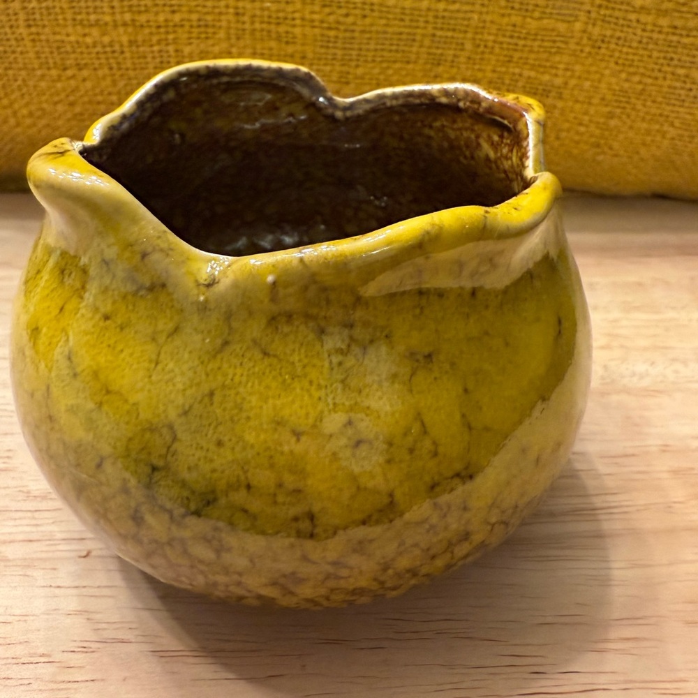 Yellow Ceramic Art Vase